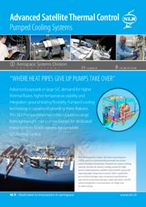 Advanced Satellite Thermal Control Pumped Cooling Systems Aerospace Systems Division S