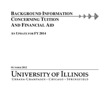 BACKGROUND INFORMATION CONCERNING TUITION AND FINANCIAL AID AN UPDATE FOR FYOCTOBER 2012