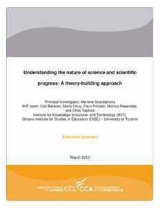 Understanding the nature of science and scientific progress: A theory-building approach