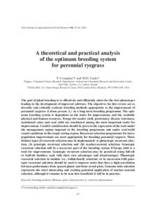 Irish Journal of Agricultural and Food Research 50: 47–63, 2011  A theoretical and practical analysis of the optimum breeding system for perennial ryegrass P. Conaghan1† and M.D. Casler2