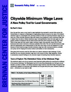 BRENNAN CENTER FOR JUSTICE  Economic Policy Brief NO. 1 MAY 2006