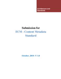 Architecture and Standards Submission for ECM - Content Metadata Standard