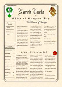 Volume 1, Issue 3 ASXLVI  May 2012 Norek Taels Shire of Dragons Bay