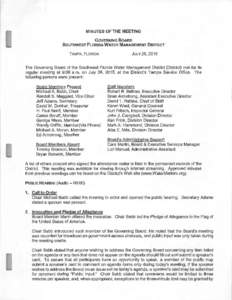 MINUTES OF THE MEETING GOVERNING BOARD SOUTHWEST FLORIDA WATER MANAGEMENT DISTRICT TAMPA, FLORIDA  JULY28, 2015