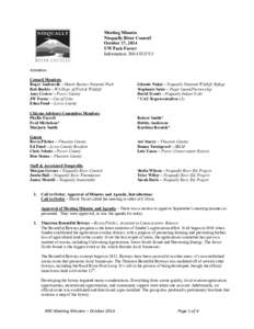 Meeting Minutes Nisqually River Council October 17, 2014 UW Pack Forest Information: 