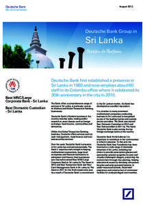Deutsche Bank db.com/srilanka August[removed]Deutsche Bank Group in