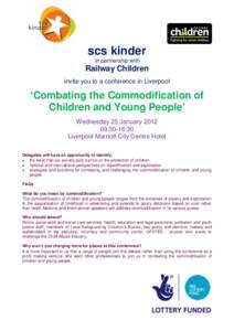 scs kinder in partnership with Railway Children invite you to a conference in Liverpool