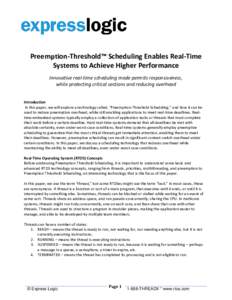 Real-time operating systems / Concurrency control / Concurrent computing / Real-time computing / Scheduling / ThreadX / Thread / Multithreading / Context switch / Critical section / Preemption / Run to completion scheduling