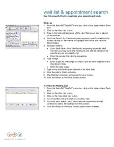 Microsoft Word - Wait List and Appointment Search 49qrg.doc