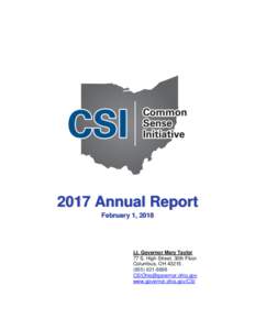 2017 Annual Report February 1, 2018 Lt. Governor Mary Taylor 77 S. High Street, 30th Floor Columbus, OH 43215