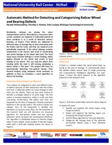 Automatic Method for Detecting and Categorizing Railcar Wheel and Bearing Defects Hanieh Deilamsalehy, Timothy C. Havens, Pasi Lautala, Michigan Technological University   Worldwide,	
   railways	
   are	
   among	
 