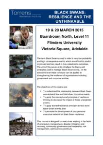 Executive Education Course  BLACK SWANS: RESILIENCE AND THE UNTHINKABLE 19 & 20 MARCH 2015