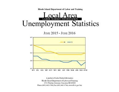 Rhode Island Department of Labor and Training  Local Area Unemployment Statistics LABOR MARKET INFORMATION