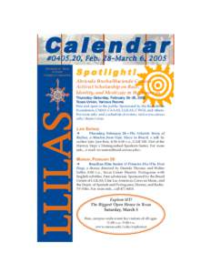 Calendar #[removed], Feb. 28–March 6, 2005 University of Texas at Austin College of Liberal Arts