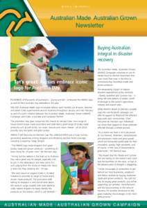 ISSUE 34  FEBRUARY 2011 Buying Australian integral in disaster