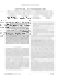 2015 IEEE Symposium on Security and Privacy  ADSNARK: Nearly Practical and Privacy-Preserving Proofs on Authenticated Data Michael Backes