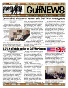 MayVolume 2 Issue 3 GulfNEWS A bi-monthly newsletter serving the interests of Gulf War veterans