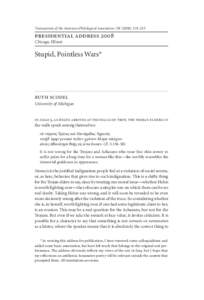 Transactions of the American Philological Association 138 Stupid, ([removed]–235 Pointless Wars 219