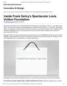 Fondation Louis Vuitton, Designed by Frank Gehry, Opens in Paris - Businessweek Bloomberg  Businessweek