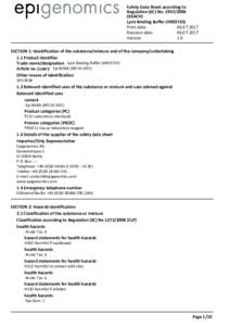 Safety Data Sheet according to Regulation (EC) NoREACH) Lysis Binding Buffer (H003710) Print date