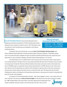 SJ120  J enny Oil Fired Steam Cleaners incorporate the latest state of the art
