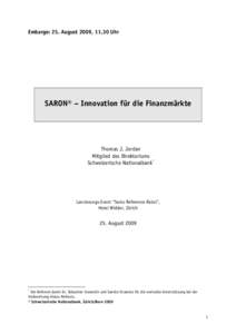 SARON - Innovation für die Finanzmärkte
				SARON - Innovation für die Finanzmärkte