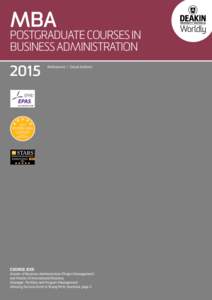 MBA  POSTGRADUATE COURSES IN BUSINESS ADMINISTRATION  2015