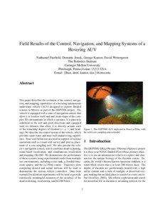 Field Results of the Control, Navigation, and Mapping Systems of a Hovering AUV Nathaniel Fairfield, Dominic Jonak, George Kantor, David Wettergreen
