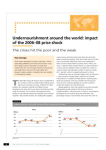 Undernourishment around the world: impact of the 2006–08 price shock The crises hit the poor and the weak Key message Small import-dependent countries, especially in Africa, were deeply affected by the food and economi