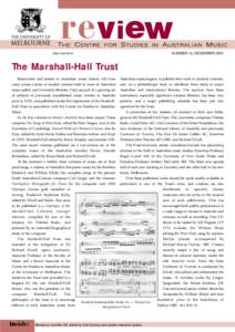 i ISSNNUMBER 14, DECEMBERThe Marshall-Hall Trust