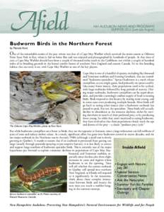 NH AUDUBON NEWS AND PROGRAMS  SUMMER[removed]June-July-August) Budworm Birds in the Northern Forest by Pamela Hunt