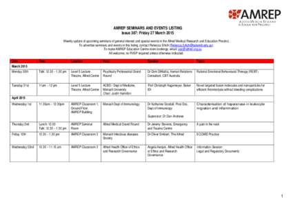 AMREP Seminars and Events Listing