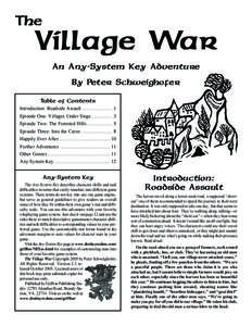 The  Village War An Any-System Key Adventure By Peter Schweighofer Table of Contents