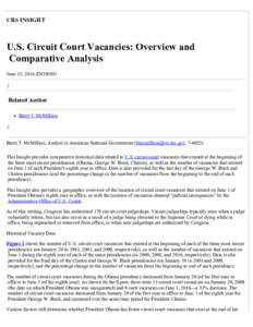 U.S. Circuit Court Vacancies: Overview and Comparative Analysis