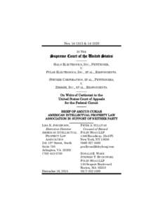 Nos & IN THE Supreme Court of the United States –––––– HALO ELECTRONICS, INC., PETITIONER,