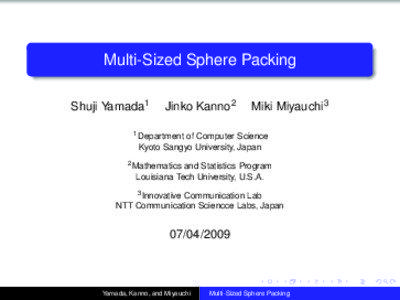 Multi-Sized Sphere Packing