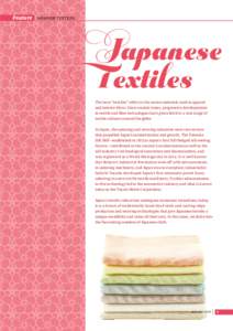 Feature  JAPANESE TEXTILES Japanese Textiles