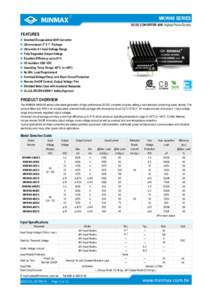 ®  MKWI40 SERIES DC/DC CONVERTER 40W, Highest Power Density  FEATURES