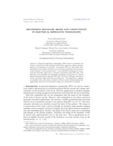 doi:ipiInverse Problems and Imaging Volume 7, No. 1, 2013, 217–242  RECOVERING BOUNDARY SHAPE AND CONDUCTIVITY