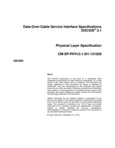 Data-Over-Cable Service Interface Specifications DOCSIS® 3.1