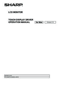 LCD MONITOR TOUCH DISPLAY DRIVER OPERATION MANUAL Applicable models