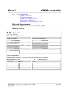 Forms 5 F5.01 CAD Documentation CAD Documentation CAD Project Info tab