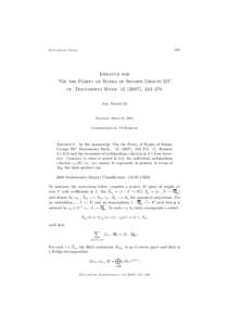 191  Documenta Math. Erratum for “On the Parity of Ranks of Selmer Groups III”