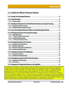 Proteomics 5.3. Facility for Whole Proteome Analysis[removed]Scientiﬁc and Technological Rationale ................................................................................................................[removed].