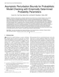 IEEE TRANSACTIONS ON SOFTWARE ENGINEERING  1 Asymptotic Perturbation Bounds for Probabilistic Model Checking with Empirically Determined