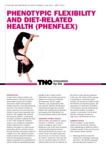 O U T L I N E A N D I N V I TAT I O N TO J O I N I N P H A S E 2 (J A N 2 015 – S E P TPHENOTYPIC FLEXIBILITY AND DIET-RELATED HEALTH (PHENFLEX)