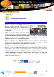 MONTHLY ELECTRONIC NEWSLETTER Cyprus Energy Agency ISSNOctober 2014