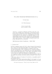 819  Documenta Math. On p-Adic Geometric Representations of GQ To John Coates