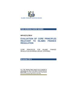 IFSB WORKING PAPER SERIES  WPEVALUATION OF CORE PRINCIPLES RELEVANT TO ISLAMIC FINANCE