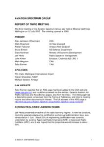 AVIATION SPECTRUM GROUP REPORT OF THIRD MEETING